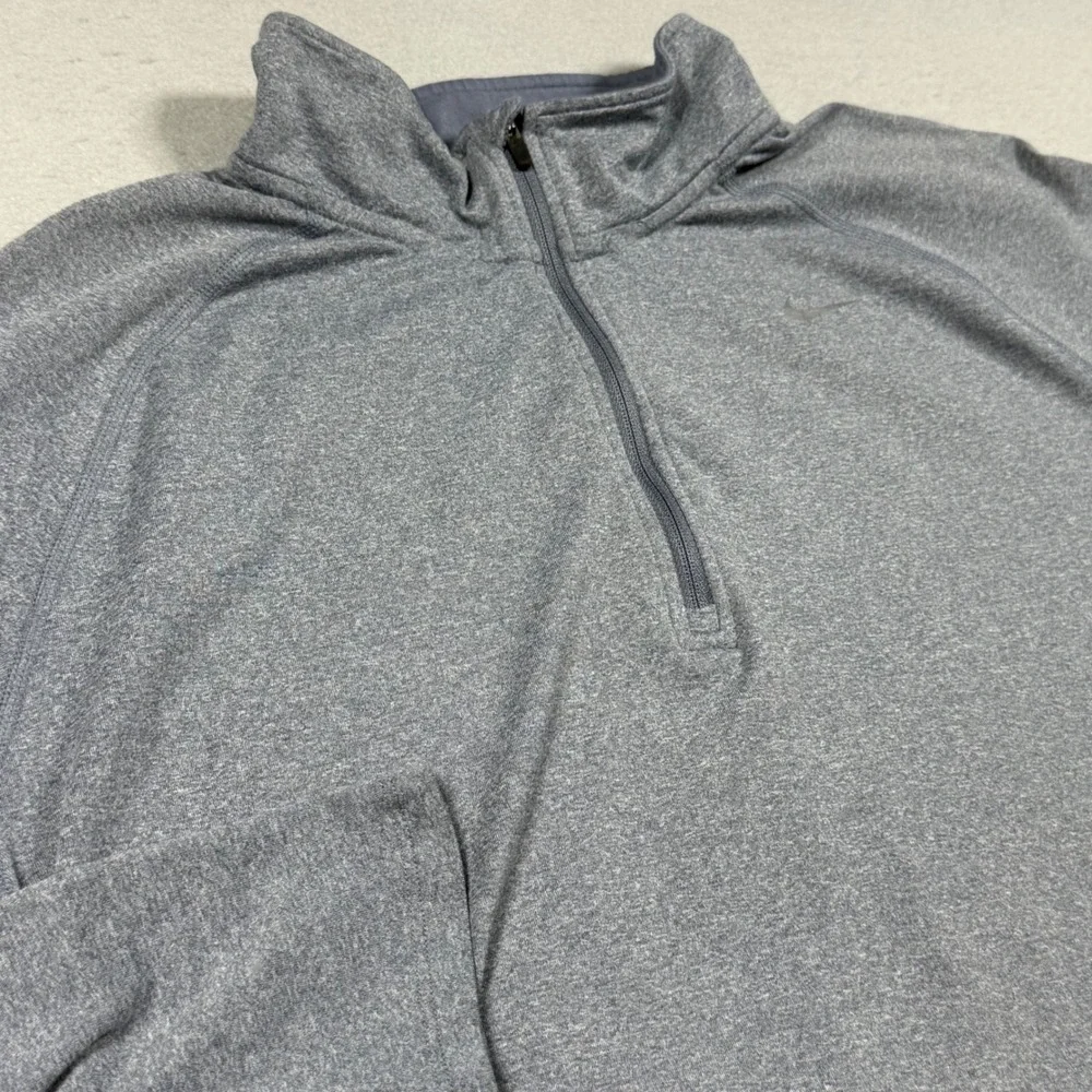 Nike Running Dri-FIT Mens Quarter Zip Pullover Gray Heathered Athletic Top L